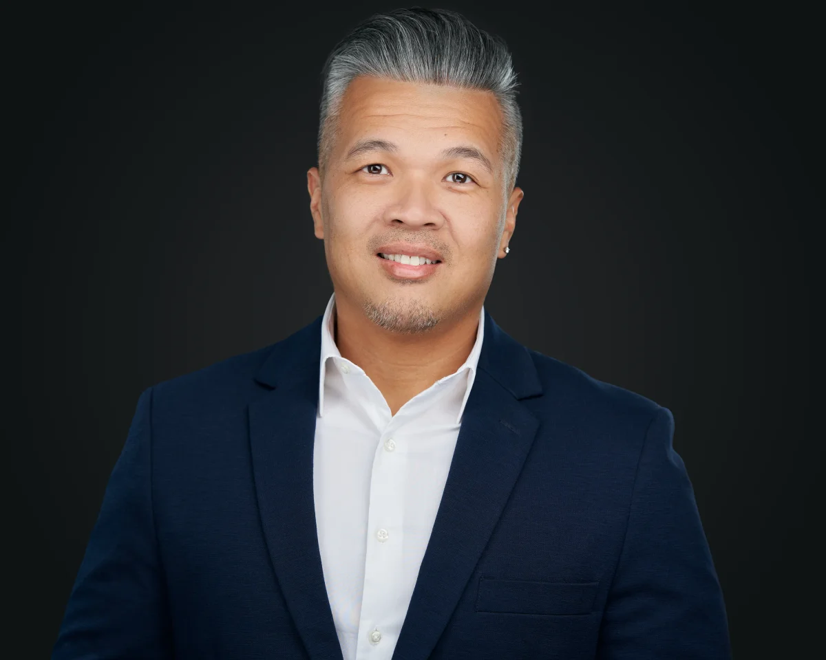 Corporate headshot dark background